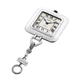 French elegant platinum and diamond-set pendant watch Circa 1910