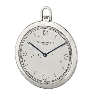 Very thin Swiss platinum keyless dress pocket watch Circa 1938