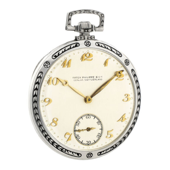 Unusual Swiss platinum and enamel dress watch Circa 1930