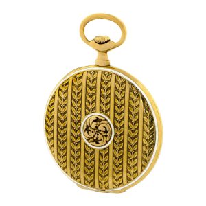 Swiss 18k gold and enamel keyless dress watch Circa 1930