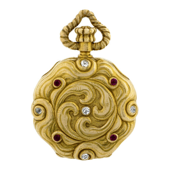 Swiss 18k yellow gold Belle Epoque pendant watch Circa 1885