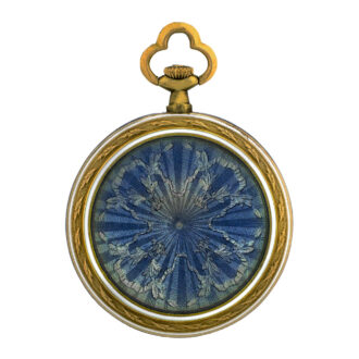French 18K gold and blue enamel lady's pendant watch Circa 1910