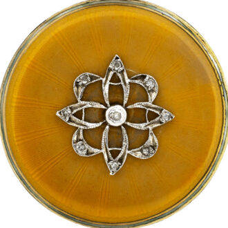 Swiss 14K gold and peach enamel lady's watch Circa 1910