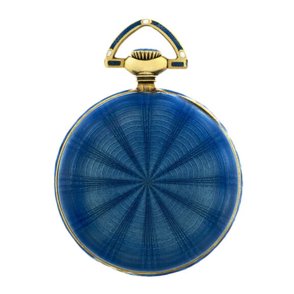 American 14K gold and blue enamel lady's watch Circa 1920