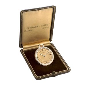 Swiss 18k pink and white gold dress pocket watch Circa 1940