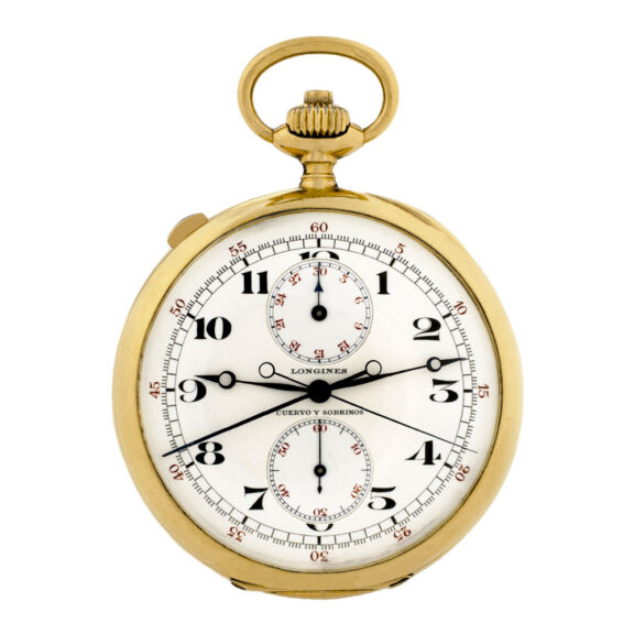 Swiss gold split-seconds chronograph pocket watch Circa 1920 Swiss gold split-seconds chronograph pocket watch Circa 1920