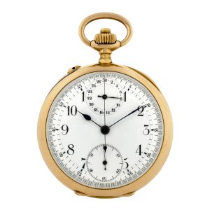 Swiss/French gold watch with chronograph and register Circa 1900