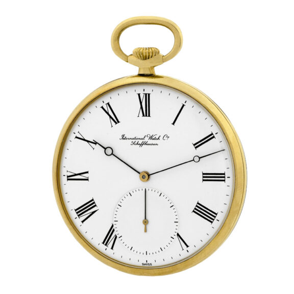 Swiss 18K yellow gold open faced pocket watch Circa 1980