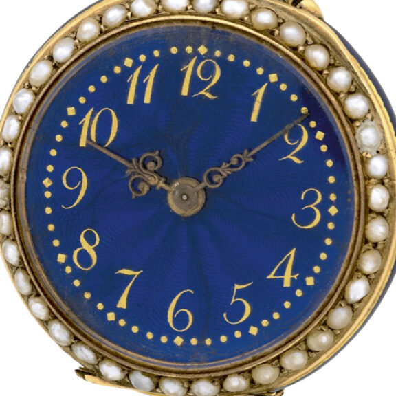 Swiss 14k gold and enamel lady's pendant watch Circa 1890 Swiss 14k gold and enamel lady's pendant watch Circa 1890