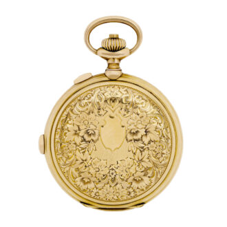 Swiss 18K gold split seconds chronograph pocket watch Circa 1925