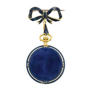 Swiss 18K gold with detachable bow-shaped brooch Circa 1887