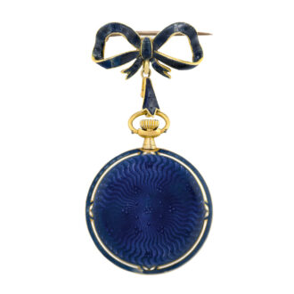 Swiss 18K gold with detachable bow-shaped brooch Circa 1887