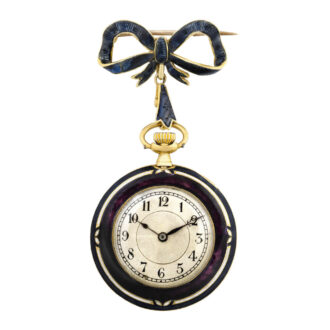 Swiss 18K gold with detachable bow-shaped brooch Circa 1887