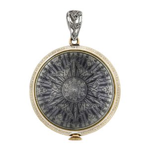 Swiss 14 carat gold and enamel keyless pendant watch Circa 1900