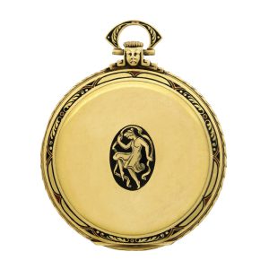 Swiss 18 Carat yellow gold and enamel dress pocket watch Circa 1930