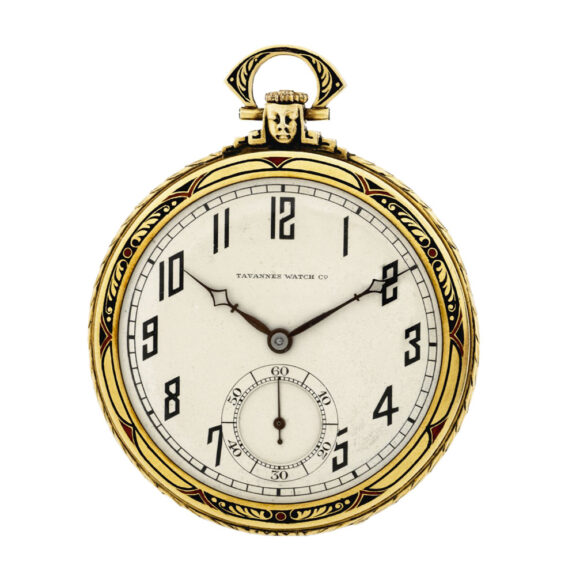 Swiss 18K yellow gold and enamel dress pocket watch Circa 1930 Swiss 18K yellow gold and enamel dress pocket watch Circa 1930