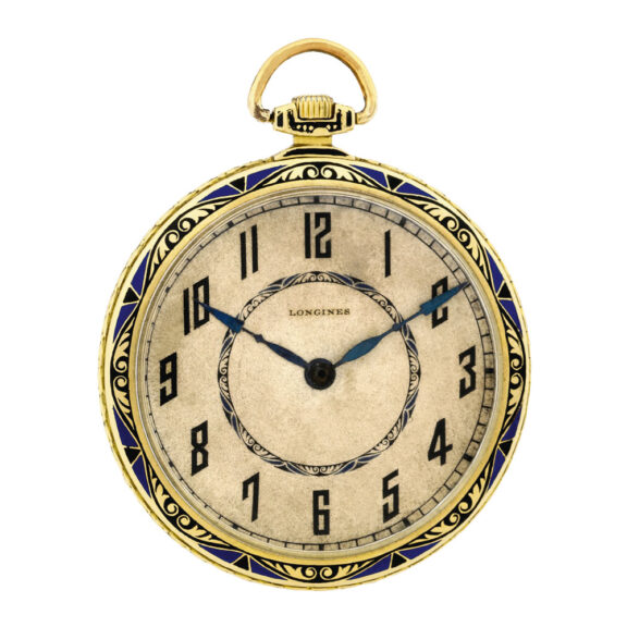 Swiss gold and enamel Art Deco pocket watch Circa 1920