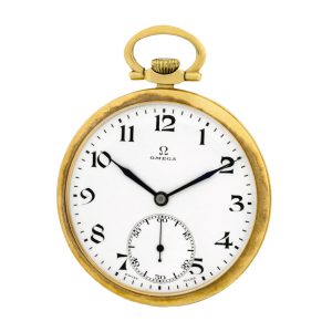 Fine Swiss 18k yellow gold Art Deco pocket watch Circa 1910