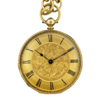 Swiss 18K gold open faced cylinder lady's watch Circa 1880