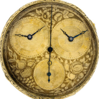 English gold pocket watch with two-time zones dial Circa 1900