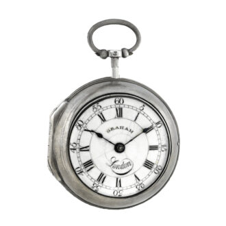 English silver pair cased cylinder pocket watch Circa 1775