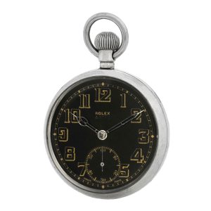 Swiss nickel-cased keyless military pocket watch Circa 1940