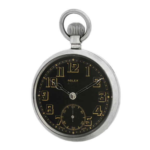 Swiss nickel-cased keyless military pocket watch Circa 1940