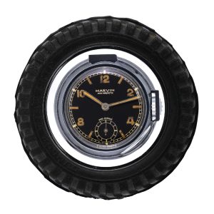 Unusual stainless steel and rubber tire pocket watch Circa 1950