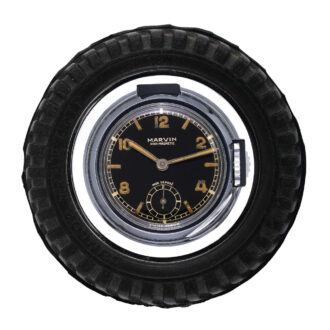 Unusual stainless steel and rubber tire pocket watch Circa 1950