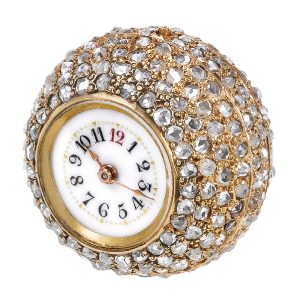 Unusual Swiss gold and diamond pendant watch Circa 1910