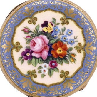 French miniature gold and enamel pendant watch Circa 1850