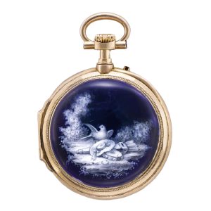 French gold and enamel keyless ladies' pendant watch Circa 1890
