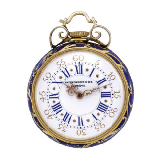 Swiss gold, enamel and diamond-set pendant watch Circa 1893