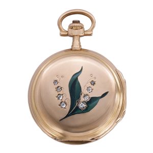 German 18k pink gold hunting cased pendant watch Circa 1920