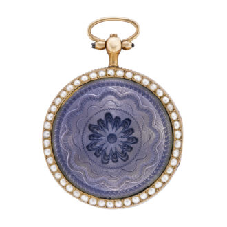 French gold, enamel and pearl verge pendant watch Circa 1820