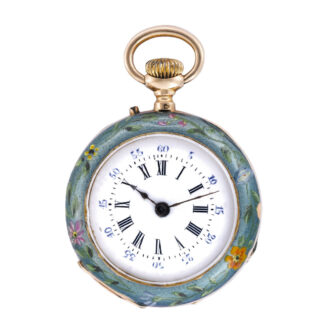 Swiss gold pendant watch with floral decoration Circa 1900