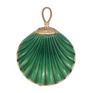 Special Swiss gold and enamel scallop shell form pendant watch Circa 1800