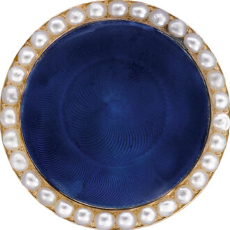 French 18k gold, enamel and pearl-covered dial pendant watch Circa 1820