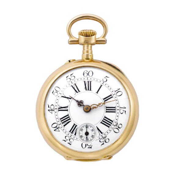 Swiss yellow gold and blue enamel pendant watch Circa 1890 Swiss yellow gold and blue enamel pendant watch Circa 1890