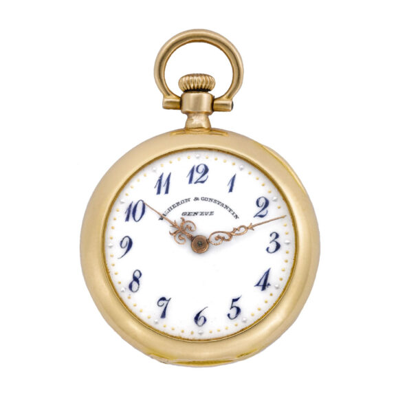 Swiss gold, diamond and ruby lady's brooch watch Circa 1900 Swiss gold, diamond and ruby lady's brooch watch Circa 1900