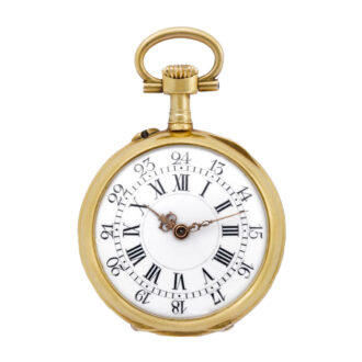 French gold pendant watch with detachable brooch Circa 1890 French gold pendant watch with detachable brooch Circa 1890