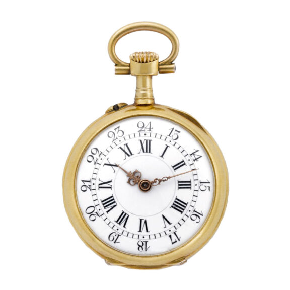 French gold pendant watch with detachable brooch Circa 1890 French gold pendant watch with detachable brooch Circa 1890