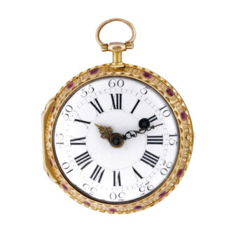 French gold verge watch with camaïeu enamel scene Circa 1780