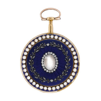 English 18k gold and enamel watch with chatelaine Circa 1800 English 18k gold and enamel watch with chatelaine Circa 1800