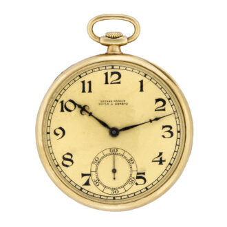 Swiss 18k yellow gold keyless pocket watch Circa 1928