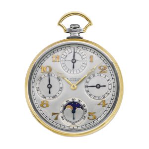 Swiss yellow and white gold Art Deco pocket watch Circa 1920