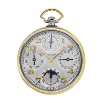 Swiss yellow and white gold Art Deco pocket watch Circa 1920