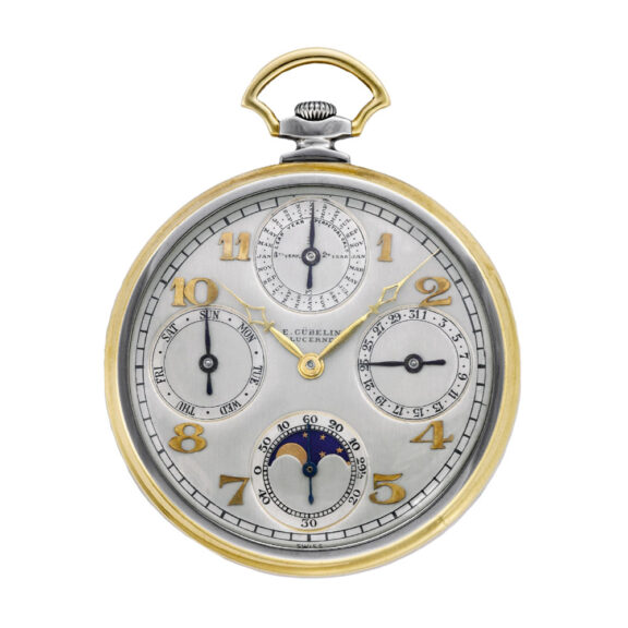 Swiss yellow and white gold Art Deco pocket watch Circa 1920