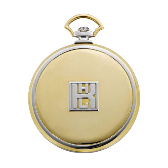 Swiss yellow and white gold Art Deco pocket watch Circa 1920 Swiss yellow and white gold Art Deco pocket watch Circa 1920