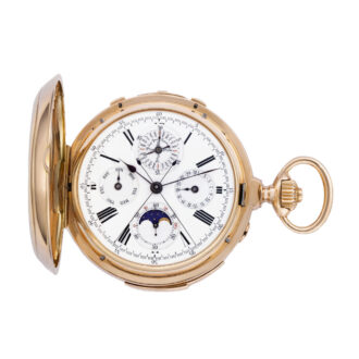 Swiss 18k rose gold pocket watch with eight complications Circa 1887